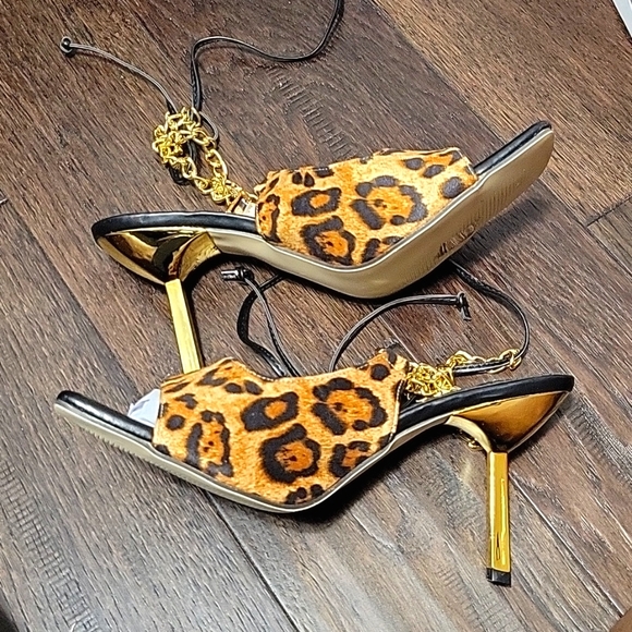 Leopard print wrap heels - Picture 3 of 3